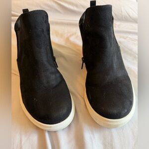 Madden Girl Black Ankle Booties with White Soles